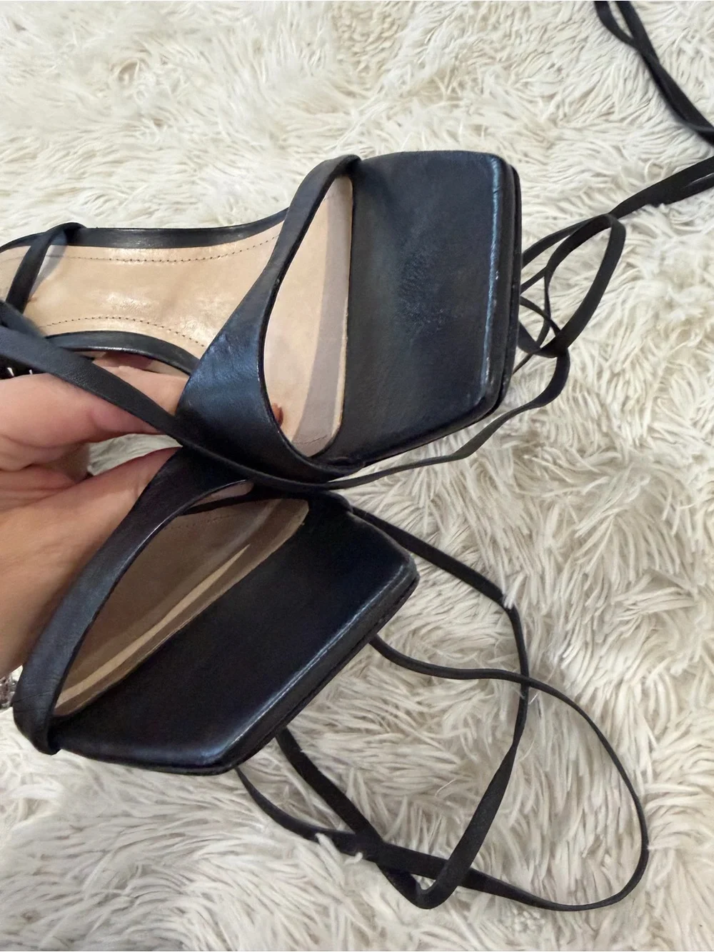 Schutz Bryce Heel Sandals - Size 10.5 - black